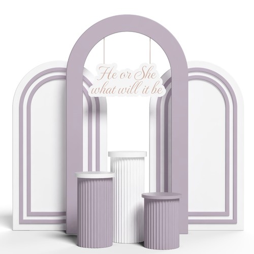 Create an elegant creative gender reveal backdrop prop Design by Iztok, Ivana (IZ+IV)