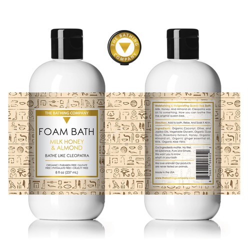 Foam Bath Bottle Labels Design by emmafoo