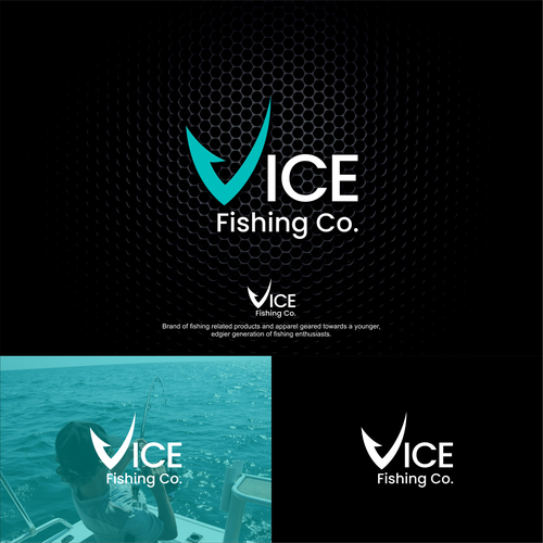 Edgy logo for womens fishing gear for radiant fishing, Logo design contest