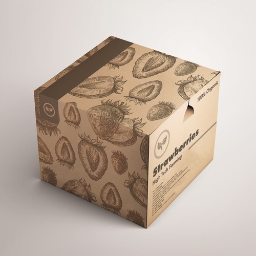 A box of strawberries! Varmers Strawberries Productlabel Diseño de daniel morantes