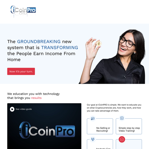 Landing page design contest entry by Wahabcreative
