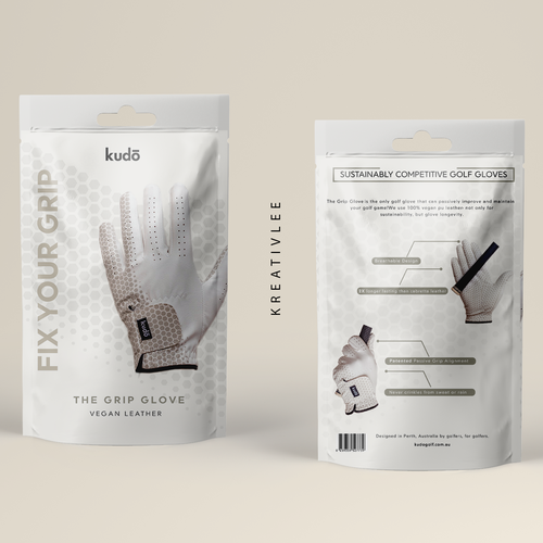 Modern Golf glove packaging contest! Design by Kreativlee