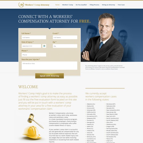 Create An Attorney Landing Page That Converts Landing Page Design Contest 99designs