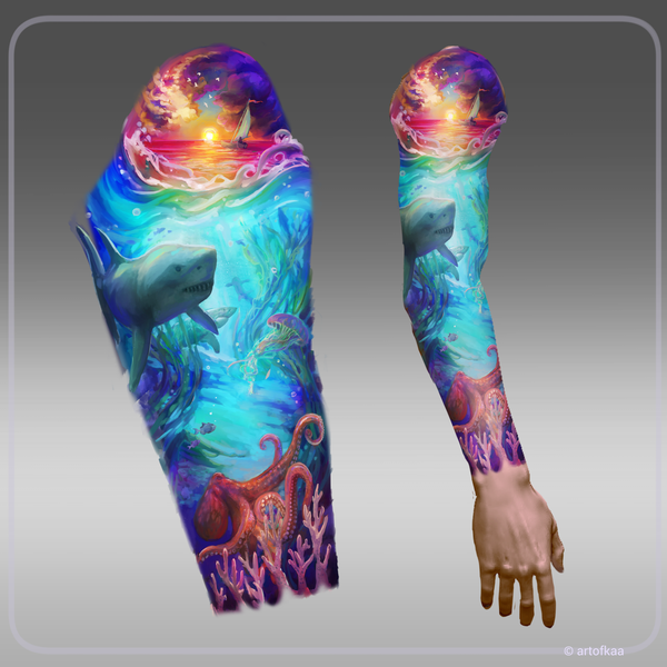 cool ocean sleeve tattoos