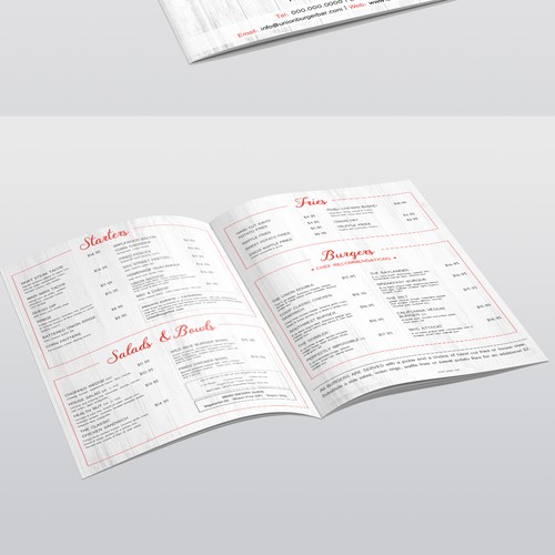 New Union Burger Bar Menu Design by Creative- Jiniya.