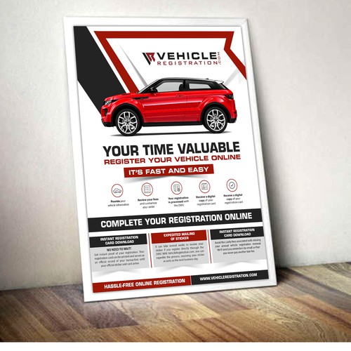 One-Page Flyer for VehicleRegistration.com Réalisé par nancy23