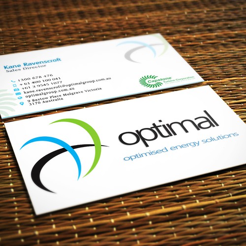 Create new business cards for Optimal Group Design réalisé par Creative Catcher