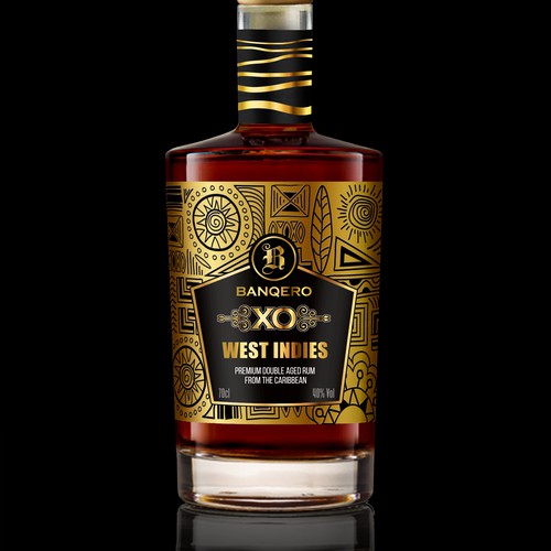Design the labels of a whole new range of double aged RUM from the CARIBBEAN Diseño de Debdutta*