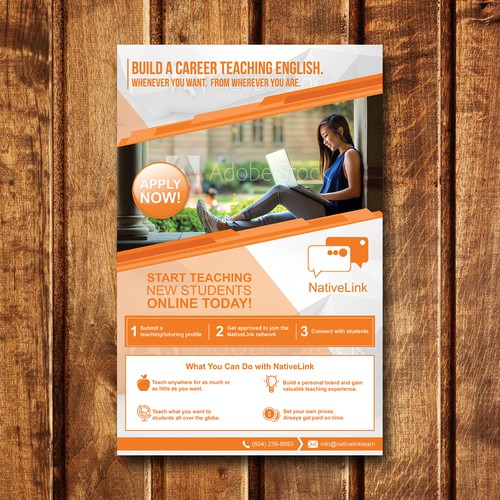 Design a poster to recruit teachers to a new web app Design by annie'spen