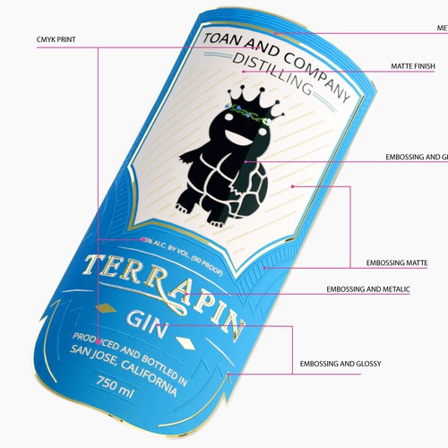 Gin Bottle Label Diseño de Antidotooo™