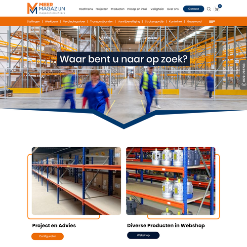 Creative website templates for a leading pallet racks company_ Meermagazijn Design by Technology Wisdom