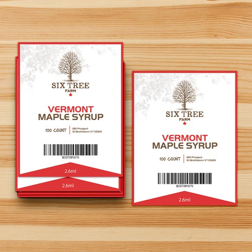 First ever production Maple Syrup Stick label Design by Munez Studio