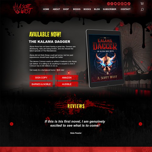 Website Redesign for Horror Author - Get Creepy! Design by yvanweb Designs