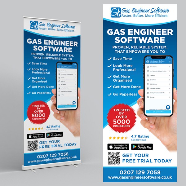 Diseño de Xnine titulado "Rollup Banner Winning Entry."