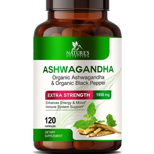 Diseño de Natural Ashwagandha Capsules Design Needed for Nature's Nutrition de sapienpack