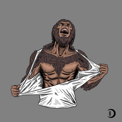 Werewolf design for a bodybuilding brand. Design by DOTURNAL