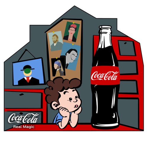 Design di Artistic mural design for Coca-Cola Zero in Brussels di just.chaosofart