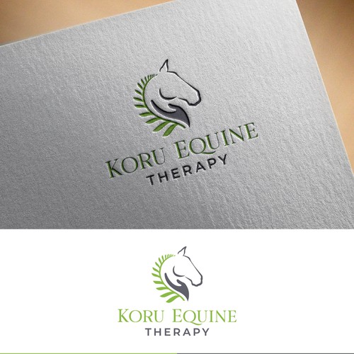 Equine sports massage logo with fern flair Design by ellie7