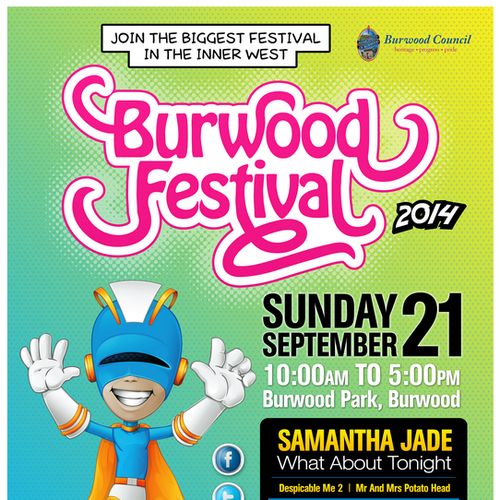 Burwood Festival SuperHero Promo Poster Diseño de Gohsantosa