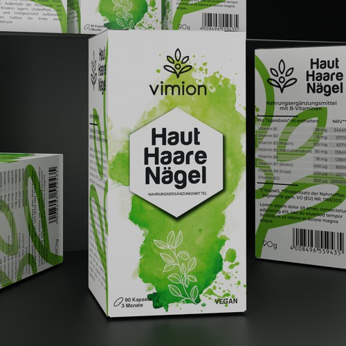 Packaging design for a German brand of high-quality food supplements Design by harry_harison