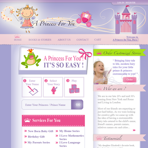Customizable fairy tales website デザイン by G.D