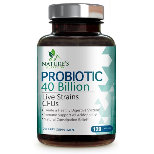 Nature's Nutrition Needs a "Beautiful Label" for our Probiotic Bottle. Design by agooshe
