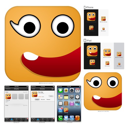 Create a friendly, dynamic icon for a children's storytelling app. Diseño de Shiva_aggs