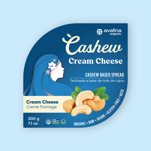 Vegan Cashew Cheese Packaging Rebrand Design by Ganesh Anvekar