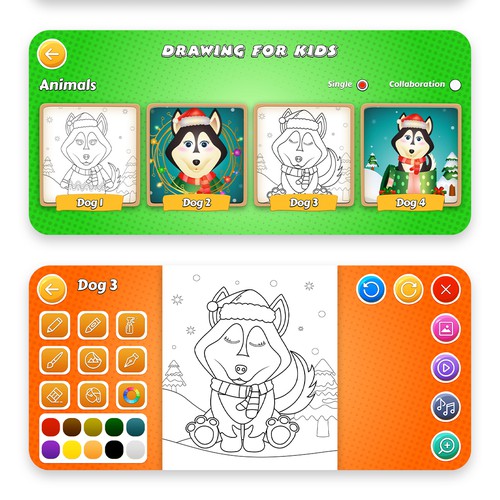 Design a cool and cute coloring app for kids! Design by MercClass