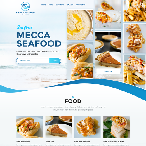 Miami Soul Seafood Restaurant Concept 1 Page Only Design by Pinku