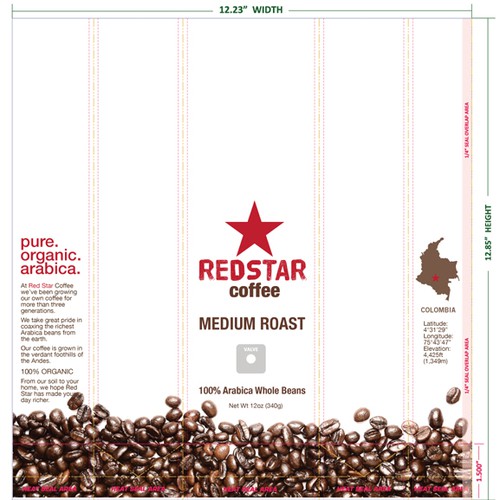 Create the next packaging or label design for Red Star Coffee デザイン by pooca