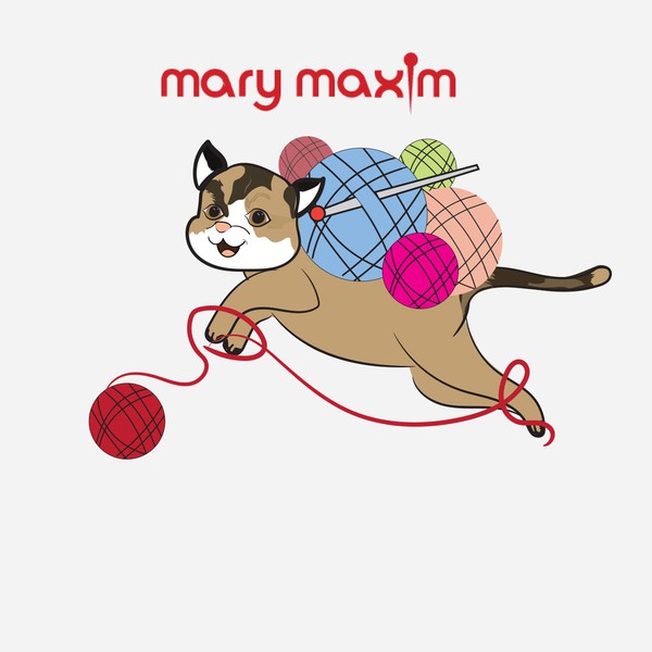 Logo cat and  knitting theme