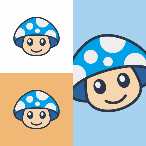 Youthful mushroom logo with eyes and a smile Design by chandra.k