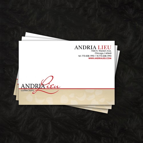 Create the next business card design for Andria Lieu Design by ladytee117
