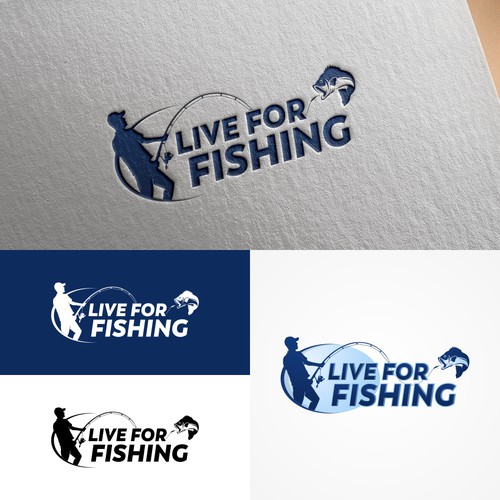 Logo design for fishing website Design by - t a i s s o n ™