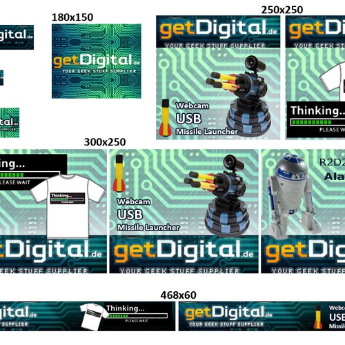 Transforming our existing banners to various formats Design by widhibek