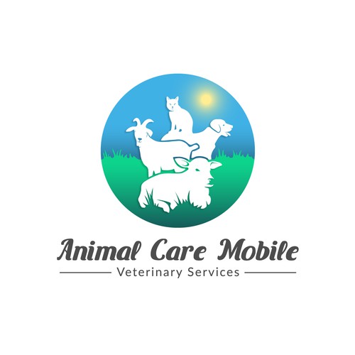 Mobile Veterinary Service Logo (variety of species) Design by Nacer Filez