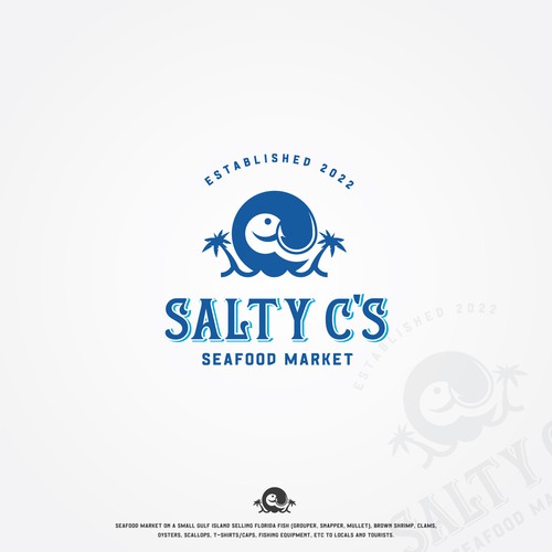 Island seafood market seeks fun, fresh, colorful logo-ontwerp door honeyjar