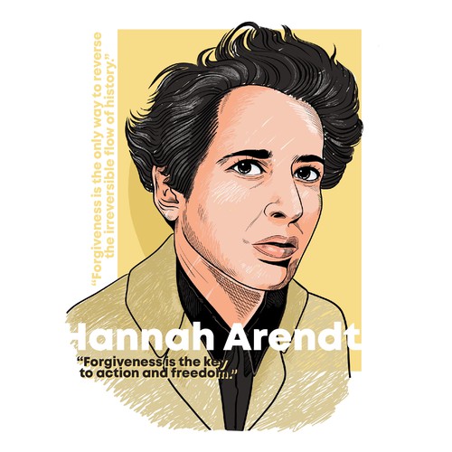 Hannah Arendt illustriert Ontwerp door Yoky Artistic
