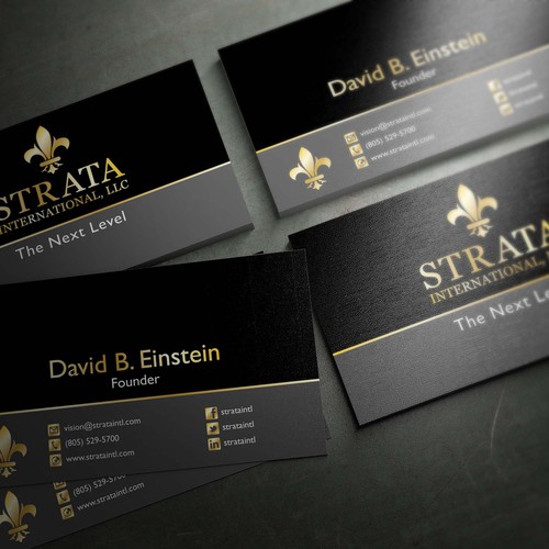 1st Project - Strata International, LLC - New Business Card Design por Dezero