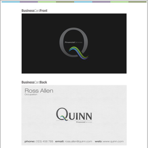 Quinn needs a new logo and business card Design by Andrei Cosma