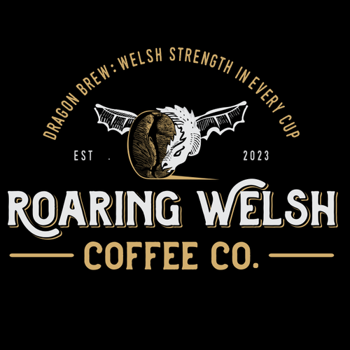 Welsh Coffee Company Logo with Dragon incorporated into the design Design by DIX LIX MIX