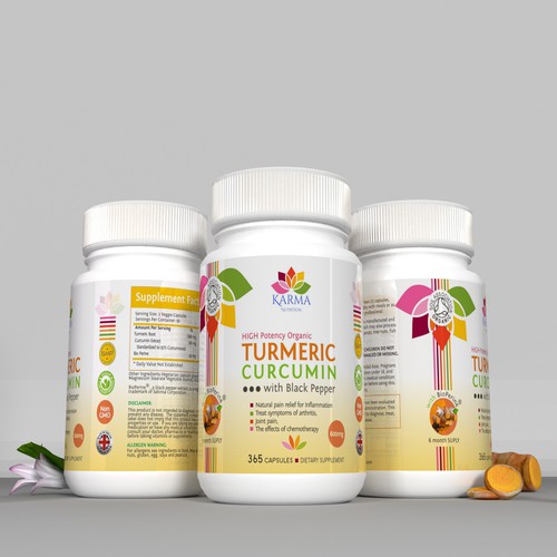 Design a product label for Organic Turmeric Supplement Design by Dimadesign