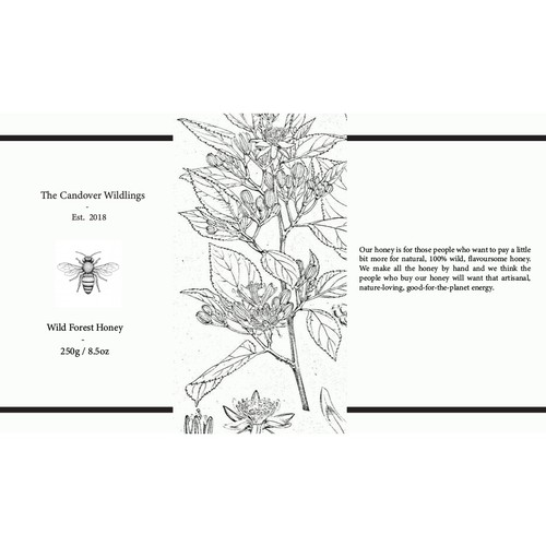 The Bees Need You! Wild Forest Honey Label Design. Design by theinkworksstudio.