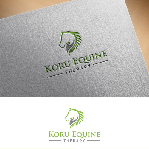 Equine sports massage logo with fern flair Design by ellie7