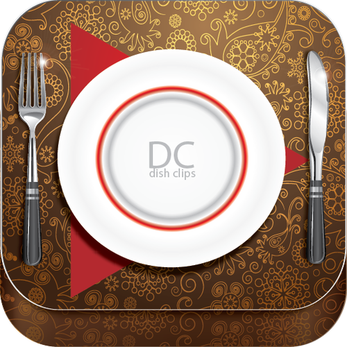 iOS App icon for DishClips Restaurant Guide Design by dramatic's 7