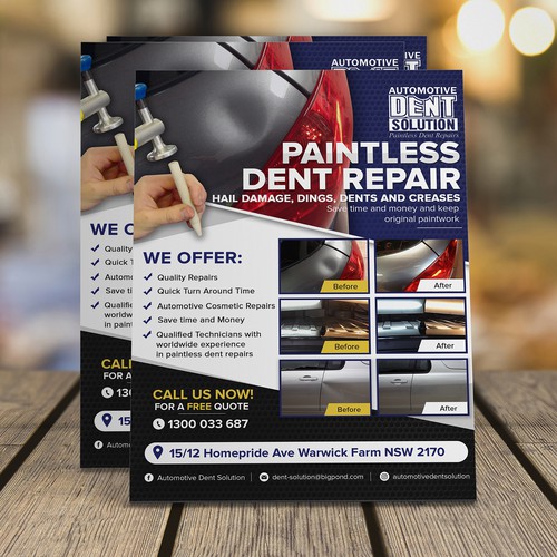 Design A Flyer For Our Paintless Dent Repair Company To Put In A Carwash Postcard Flyer Or Print Contest 99designs