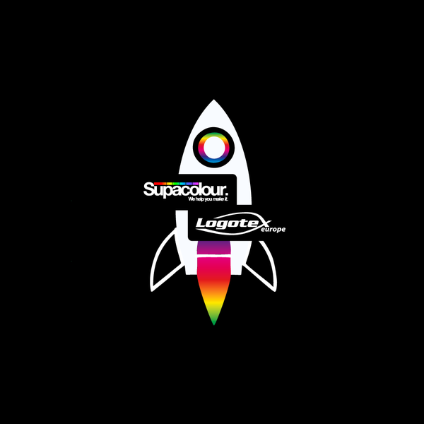 Logo für Messeauftritt, das Zusammenarbeit der beiden Marken symbolisiert.