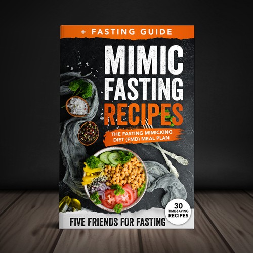 Design a fancy cover+basic layout for an e-book-based recipe book for the new fasting technique FMD Design por Yna