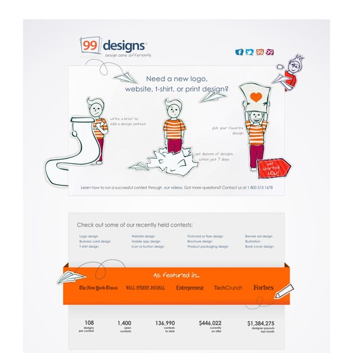 99designs Homepage Redesign Contest Ontwerp door nabeeh